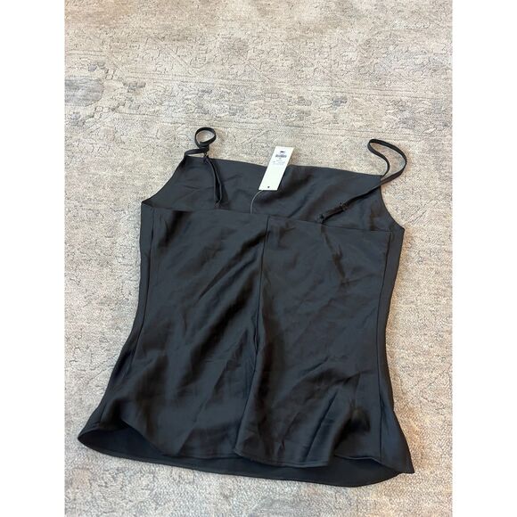 NWT Francesca's Black Satin Tank Top XS - Picture 4 of 5